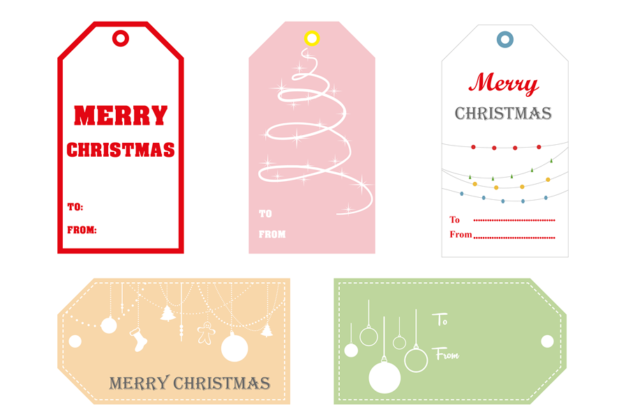 Świąteczne etykiety na prezenty do druku