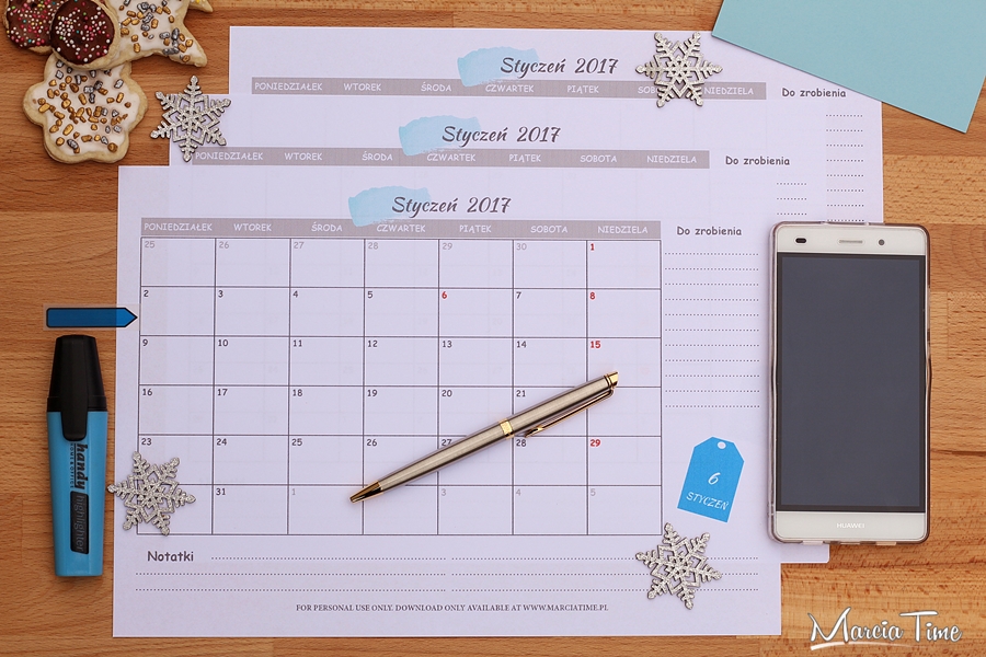 Planer na styczeń 2017 do druku