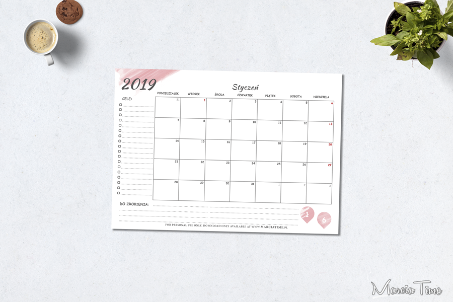 Planer na styczeń 2019 do druku