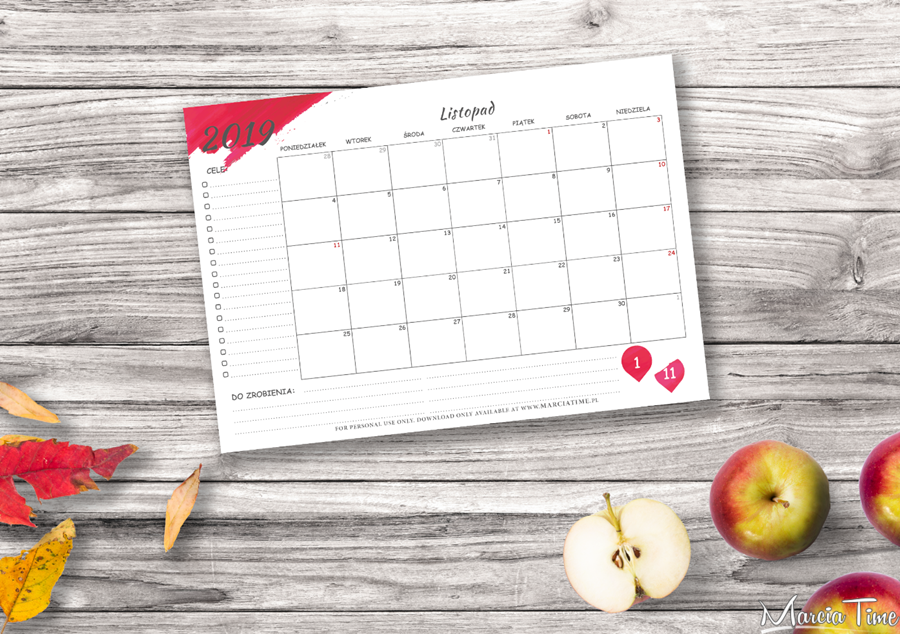 Planer na listopad 2019 do druku