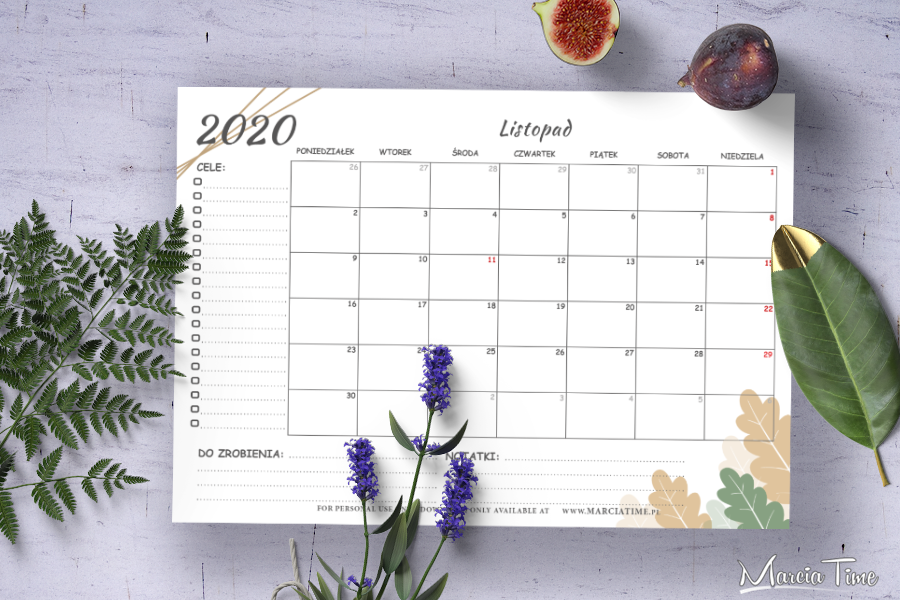 Planer na listopad 2020 do druku